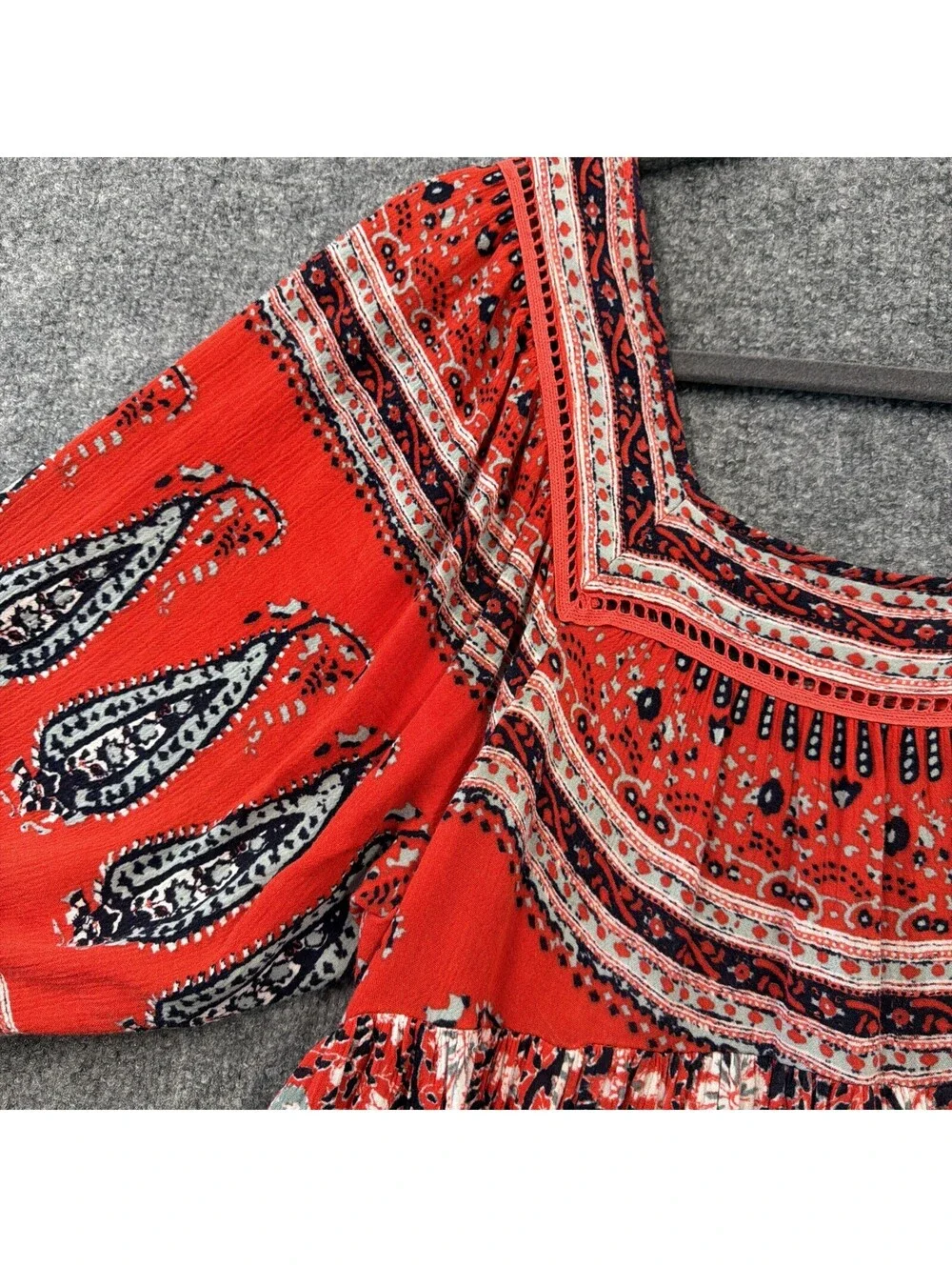 Free People Boho Red Midi With Pockets S